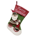 Christmas stocking with 3D Santa Claus on a bicycle and Merry Christmas text - Santa Claus Style