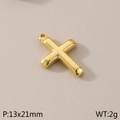 Poliertes Gold-Edelstahl-Kreuzanhänger, minimalistisches DIY-Zubehör, 13x21mm 2g Größe - Poliertes Minimalistisches Kreuz (KLJ423-Z)