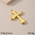 Pendente a croce in acciaio inossidabile dorato lucido 40x27mm per creazione gioielli - Croce Lucida Squisita (KLJ5647-Z)