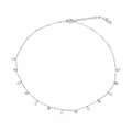 Dettaglio della collana in acciaio inox argento con ciondoli Mano di Fatima e strass - Stile Mano di Fatima Con Strass (MS-551) / Collana Mano di Fatima Acciaio