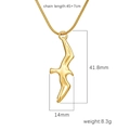 Golden seagull pendant stainless steel necklace with measurements 45+7cm and 41.8x14mm - Seagull Shape (Gold MS-522)