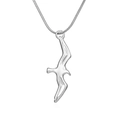 Collana minimalista con ciondolo a gabbiano in acciaio inossidabile argento e catena snake - Stile Acciaio (MS-522)