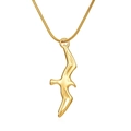 Collana con ciondolo a forma di gabbiano dorato e catena a serpente su sfondo bianco - Stile Dorato (MS-522)