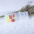 Molde de resina para horquillas y colgantes con diseños de fresa y zanahoria en silicona - Molde de Pinza de Pelo de Espejo 516I