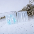 Juego de moldes de silicona para horquillas de resina con formas rectangulares y gotas - Molde de Pinza de Pelo de Espejo 516D