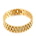 Pulsera de hombre en acero inoxidable dorado con eslabones de estilo punk - Pulsera de Oro