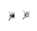 Boucles d'oreilles étoiles en argent avec zircons noirs et blancs incrustés - Strass Noir et Blanc
