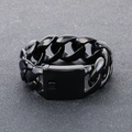 Dettaglio del bracciale a catena cubana nera da 31 mm in acciaio con chiusura a scatto - Nero (KB187083-KJX)