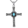 Steel Color / Pendant + Square Pearl Necklace 600cm Long