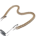 Fashionable gold thick aluminum cuban chain glasses strap with non-slip rubber ends - Thick Cuban Chain / Gold