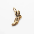 Colgante de zapatilla alada dorada en acero de titanio estilo punk hip hop - Color oro sin cadena