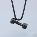 Collana con ciondolo a manubrio in acciaio al titanio nero con catena a scatola - Con Catena / Nero