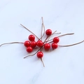 Artificial 10mm red berry cluster with stems for DIY Christmas gift box decoration - Red