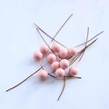 Pink artificial berries with brown wire stems for Christmas DIY gift box decor - Light Pink