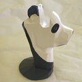 Handcrafted wooden panda spectacle holder with rustic hand-painted black and white finish - Panda