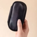 Mini set da 9 pennelli per il trucco con custodia da viaggio in pelle PU nera con zip - Piccola borsa portaoggetti nera (solo custodia)