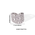 Silver fishtail textured titanium steel ring with unique layered circle pattern design - Tyr0371 / Adjustable Open