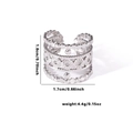 Polished silver bohemian ring with multi-layer daisy pattern and bead charms - TYR0372 / Silver Bohemian Multi-layer
