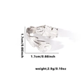 Silver adjustable fishtail ring in stainless steel with textured dot finish for women - Tyr0504 / Adjustable Open
