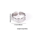 Silver woven lattice titanium steel open ring with a matte brushed finish and 0.7cm width - TYR0373 / Silver Matte Brushed Weave