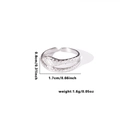 Silver fish tail scale textured titanium steel open ring with 0.8cm width band - TYR0374 / Silver Snake Texture