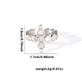 Silver-toned titanium steel ring with unique cross-disk design and dimension labels - TYR0509 / Silver Cross Circular