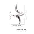 Silver-tone spiral titanium steel fishtail ring with minimalist polished double-hook design - TYR0380 / Silver Streamline Double Hook