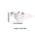 Silver hollow butterfly titanium steel open ring with 1.7cm length and lightweight design - TYR0517 / Silver Hollow Butterfly