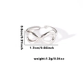 Silver infinity open ring in stainless steel, measuring 1.7cm wide and 0.8cm high - TYR0518 / Silver Infinity