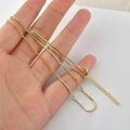 Chubby gold box chain necklace with lobster clasp and adjustable extension link - Golden Box Chain
