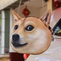 Harajuku style Shiba Inu plush crossbody bag with a silver chain strap and zipper - Doge Style Shiba Inu