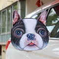 Harajuku style animal crossbody bag with realistic Boston Terrier print and chain strap - Bulldog