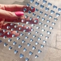 Sheet of sparkling silver heart-shaped acrylic rhinestones for eye and face makeup - Mixed Size Clear Heart Rhinestones