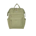 Light green nylon school backpack with cute bear embroidery and large capacity - Green