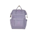 Zaino scolastico in nylon viola per ragazze con grande capacità e ricamo a orso - Viola