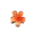 4cm gradient orange flower hair claw clip with translucent resin and glitter finish - Gradient Orange
