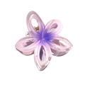 Translucent purple gradient frangipani hair claw clip with gold spring mechanism - Hollow Plumeria [Purple]