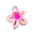 Pink gradient plumeria hair claw clip with hollow heart petals made of acrylic - Hollow Plumeria [Rose Red]
