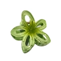 Translucent green plumeria flower hair claw clip with a glossy resin finish - Hollow Plumeria [Green]
