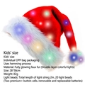 Child-sized red plush Christmas hat with colorful LED stars and glowing lights - 28*38cm / Colored Full Glow Hat (Children)