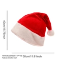 Plush Christmas hat with glowing lights, red and white holiday design, 40x30cm size - Red Crystal Super Soft