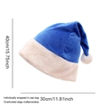 Blue Christmas hat with golden stars and white plush trim for holiday party celebrations - Blue Crystal Super Soft