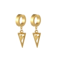 Goldene geometrische Kegel-Ohrhänger aus Edelstahl mit Dreiecksanhänger-Design - Gold (1 Stk.)
