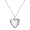 Collar con relicario de corazón en acero inoxidable pulido con colgante de 29mm - Color Acero