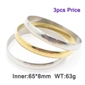 3-piece set of minimalist 8mm wide polished stainless steel bangles in silver and gold - Stacking Combinations