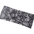 Elastic wide headband with snake print pattern and knot design for women sports - Silver Gray