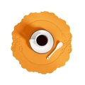 Orange baroque floral embossed leather placemat in round shape with wavy edge finish - Vintage Round / Orange