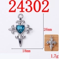24302 Bianco Placcato K Blu Lago