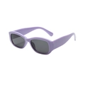 Fashionable square sunglasses with purple full-frame and dark grey lenses for outdoor wear - Purple Frame Grey Lens