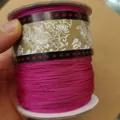 Magenta braided nylon cord for jewelry making on a paper roll for DIY bracelets - 1.0MM A-Line Large Roll / Light Rose Red